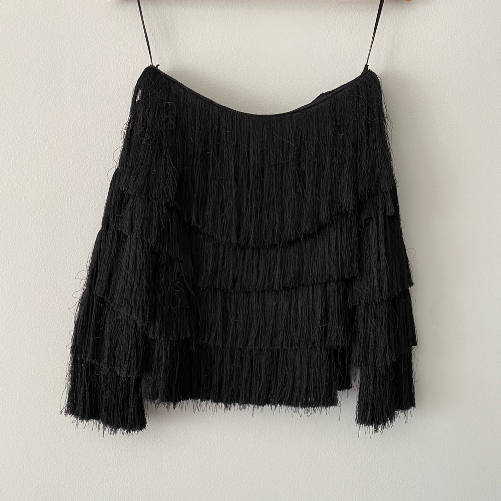ALC black fringe blouse. Size XS